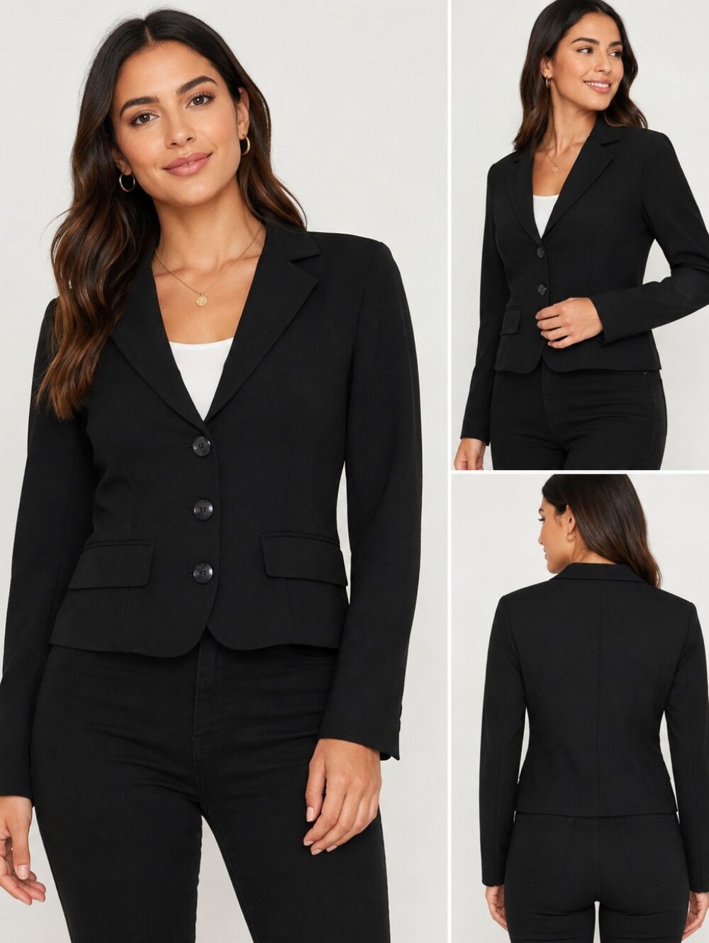 🖤 A-List by Wrapper Black Tailored Career Blazer Jacket | Size 3/4